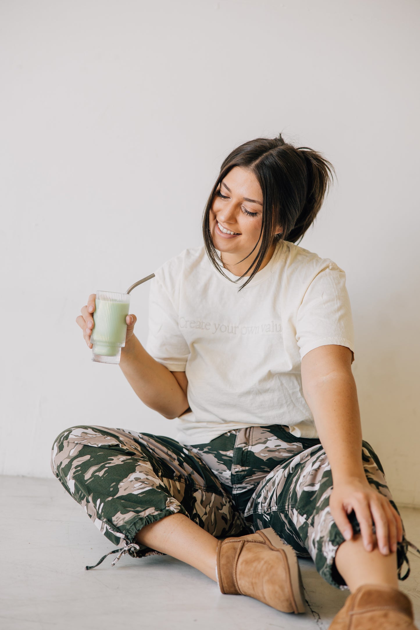 Create your own value. Basic Tee in Vanilla